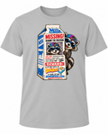 Missing Rewind the Raccoon – Retro Milk Carton Graphic Tee – graphic shirt design