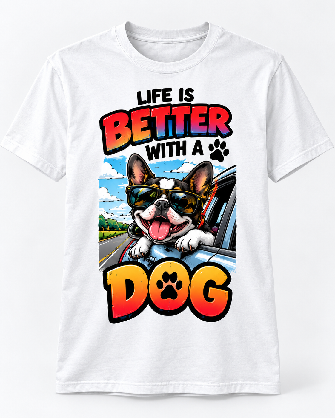 Life Is Better With a Dog Retro Graphic T-Shirt