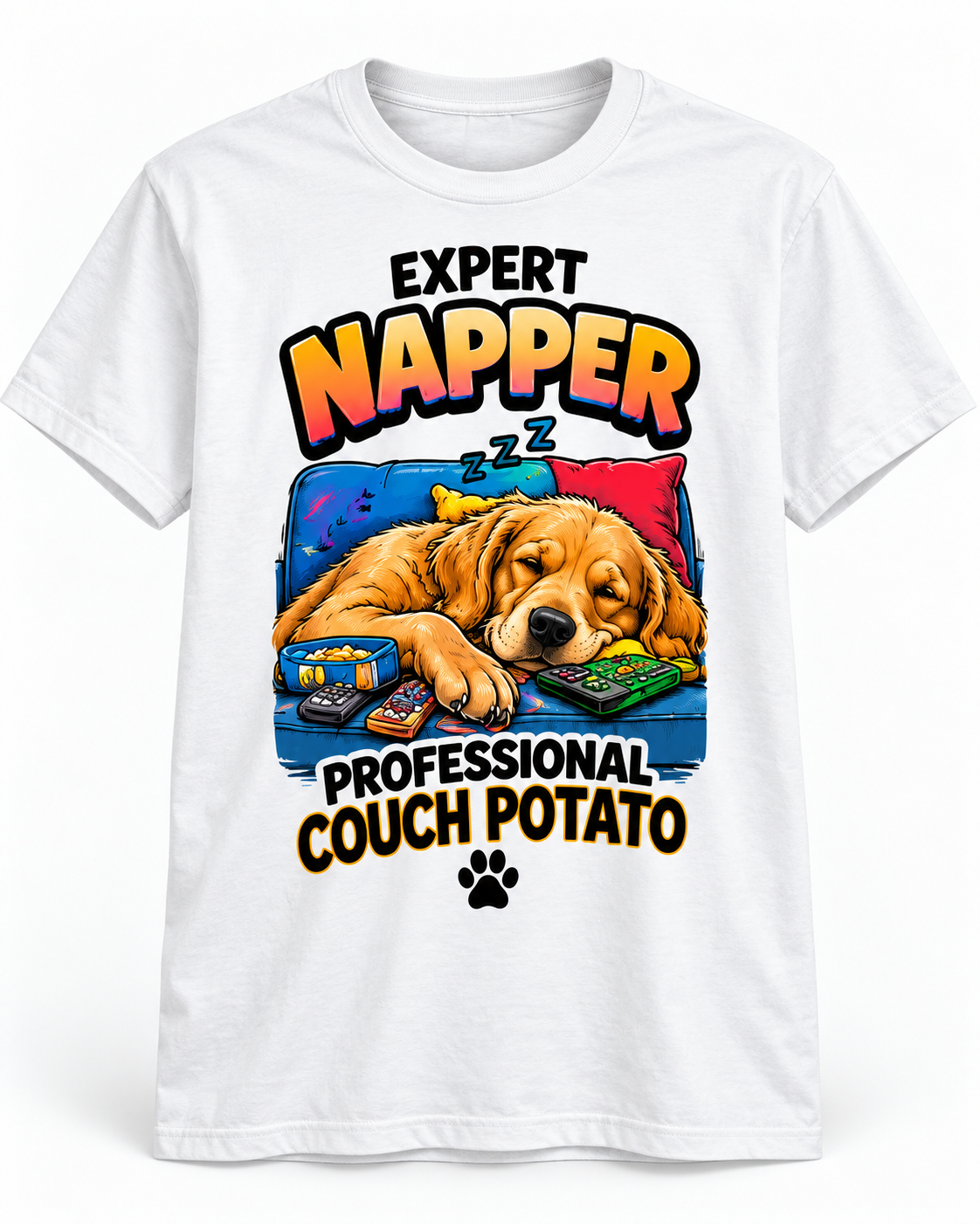 Professional Napper Couch Potato Funny Graphic T-Shirt