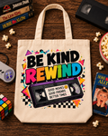 Be Kind Rewind Retro 90s Cassette Tote Bag