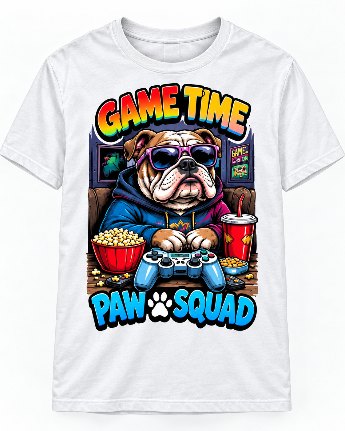Game Time Panic Squad Retro Gamer Graphic Tee