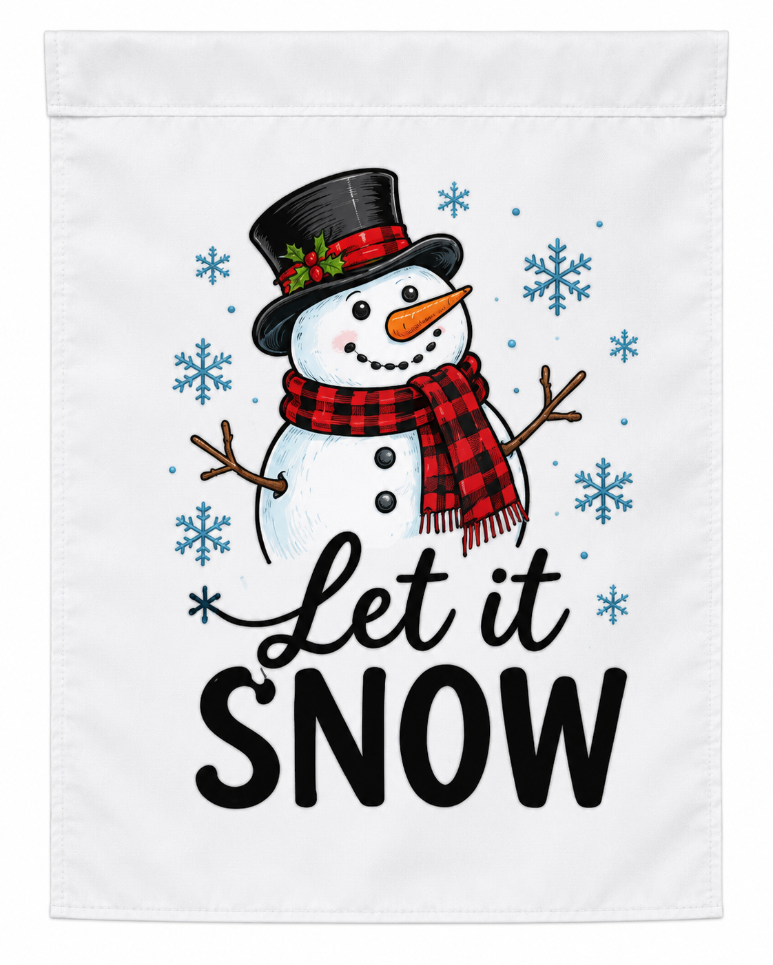 Let It Snow Snowman Christmas Garden Flag