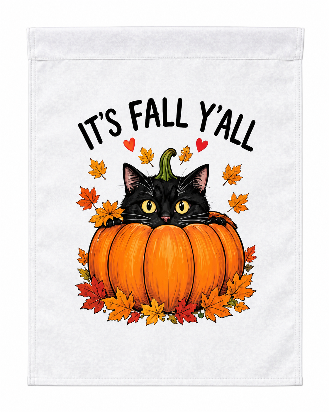 It’s Fall Y’all Black Cat & Pumpkin Garden Flag