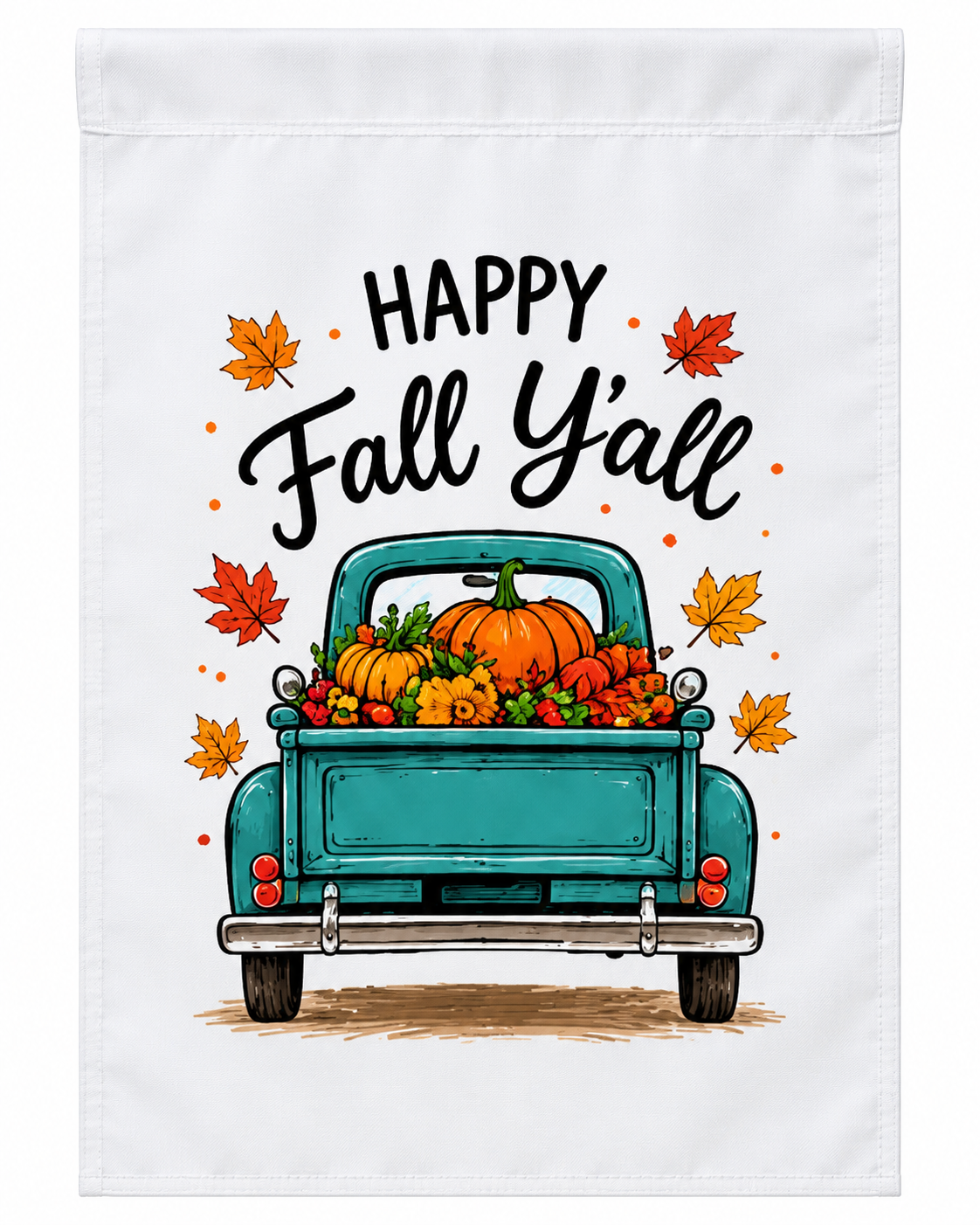Happy Fall Y’all Vintage Truck & Pumpkins Garden Flag