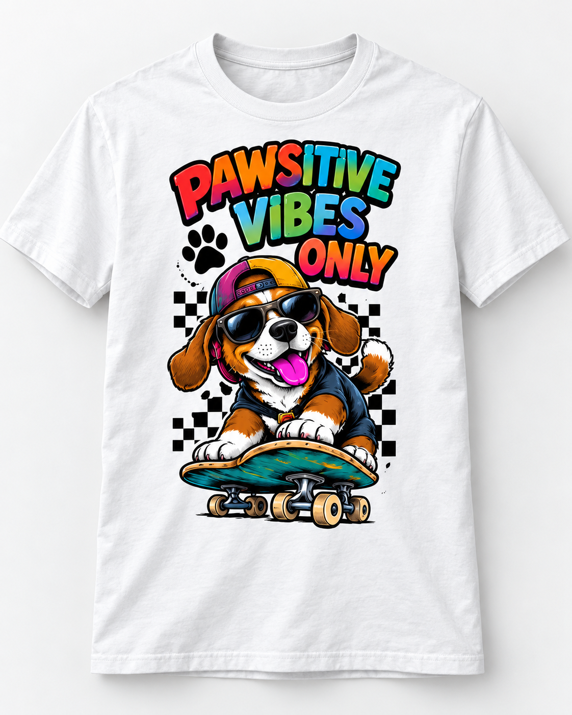 Positive Vibes Only Retro Skate Graphic Tee – graphic shirt design