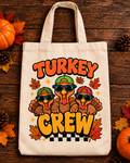 Turkey Crew Retro Thanksgiving Tote Bag