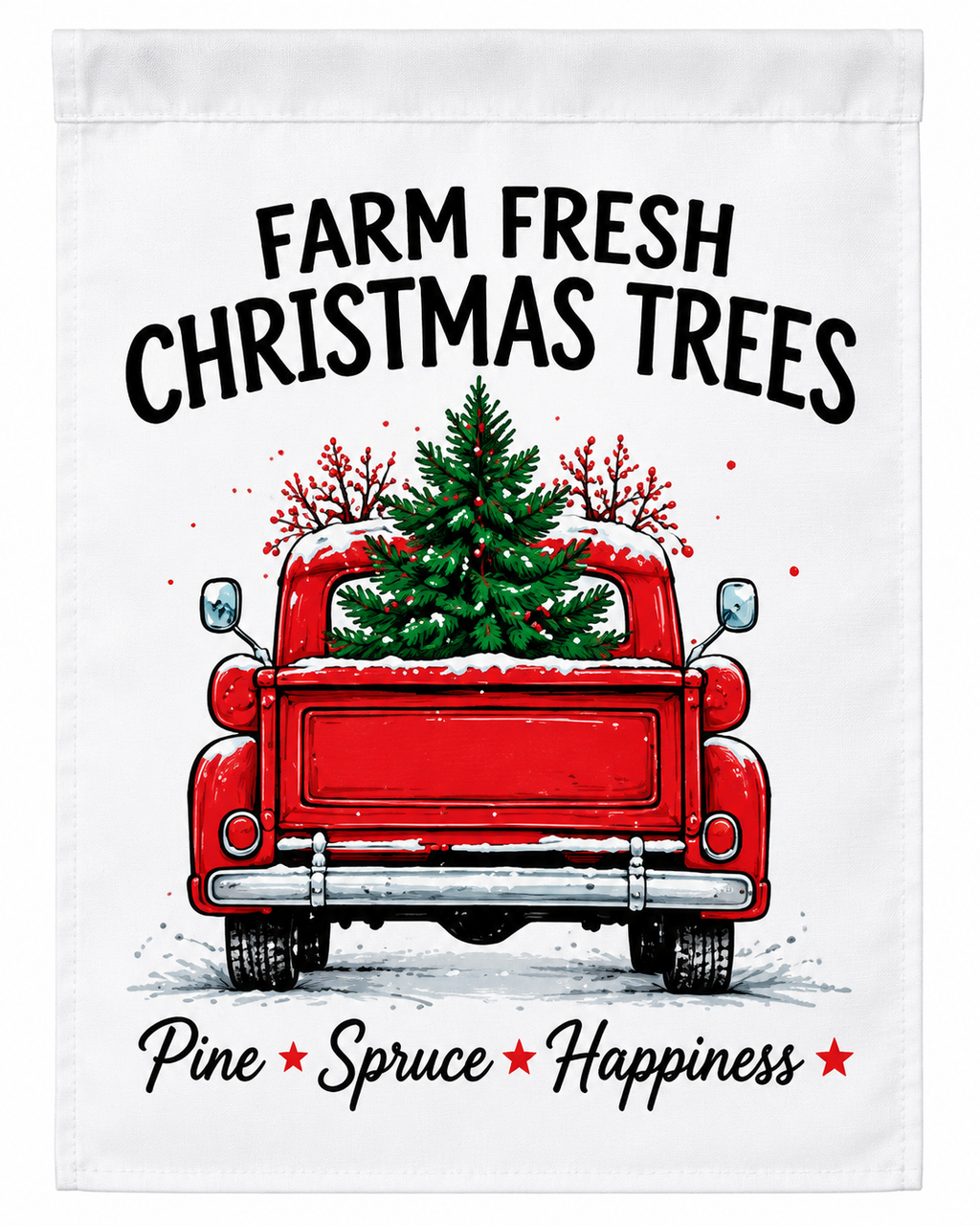 Farm Fresh Christmas Trees Vintage Truck Garden Flag