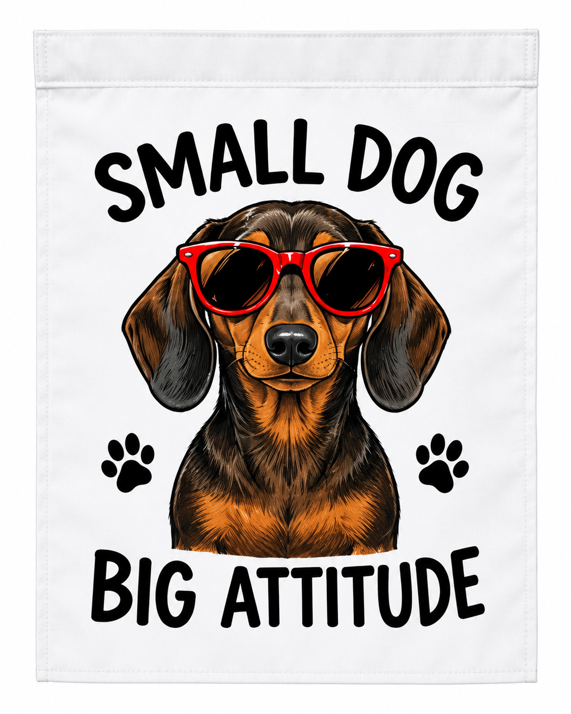 Small Dog Big Attitude Dachshund Garden Flag