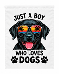 Just a Boy Who Loves Dogs Funny Dog Garden Flag