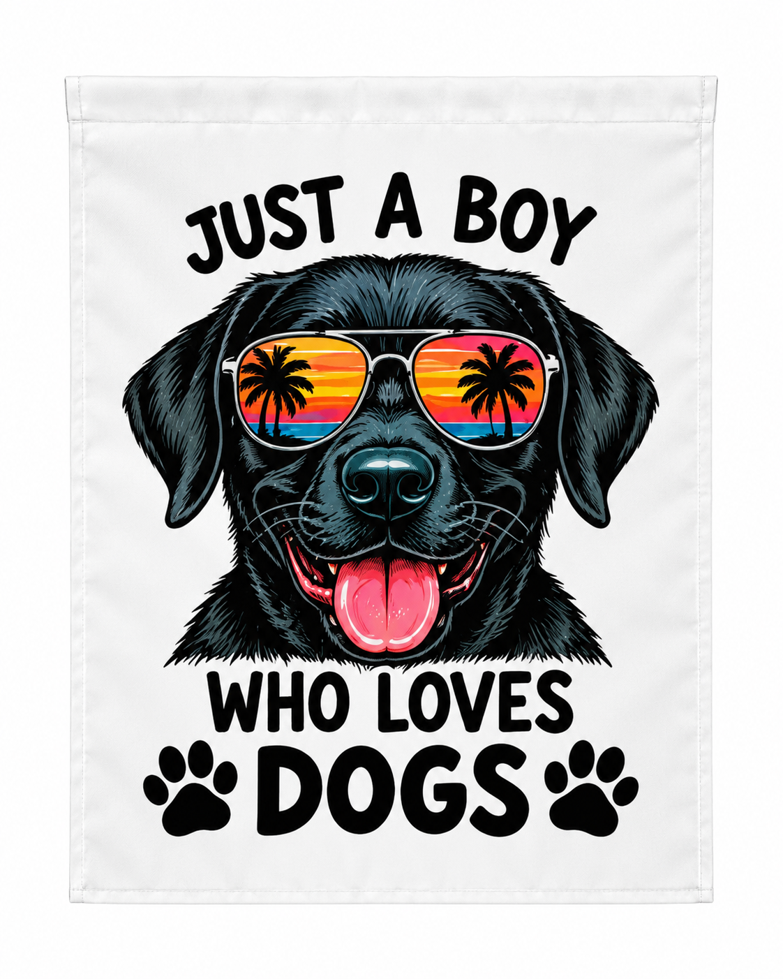 Just a Boy Who Loves Dogs Funny Dog Garden Flag