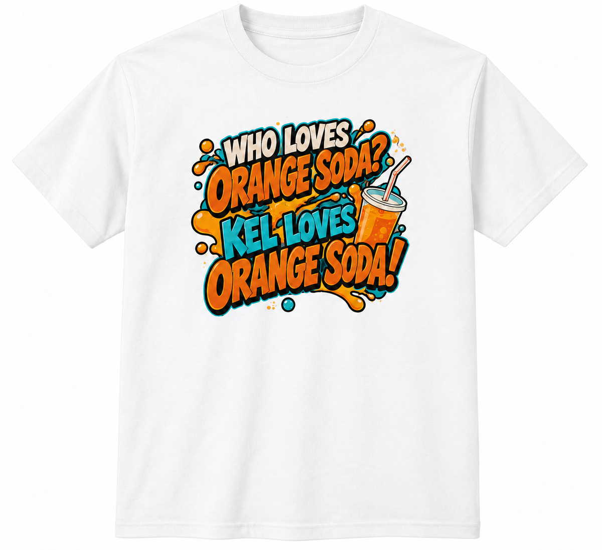 Who Loves Orange Soda? Retro 90s Orange Graphic T-Shirt