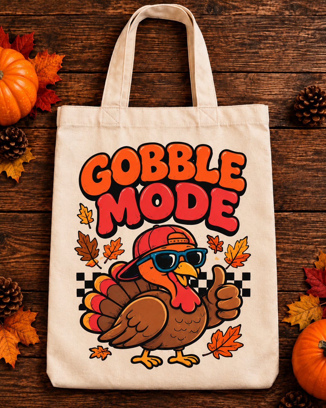 Gobble Mode Retro Thanksgiving Tote Bag