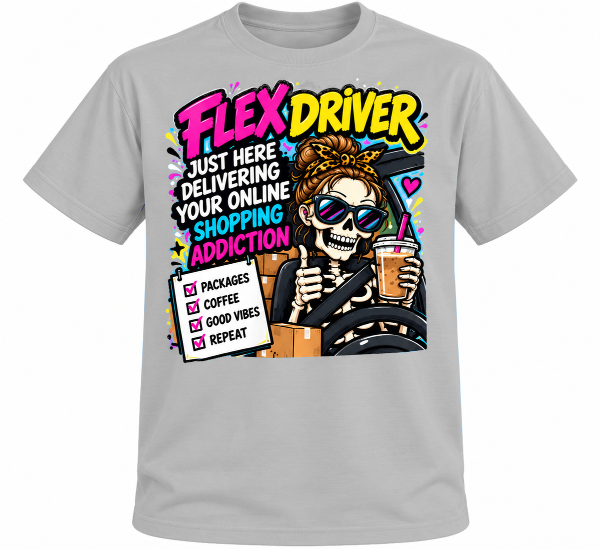 Flex Driver Route Survival – Funny Delivery Driver T-Shirt