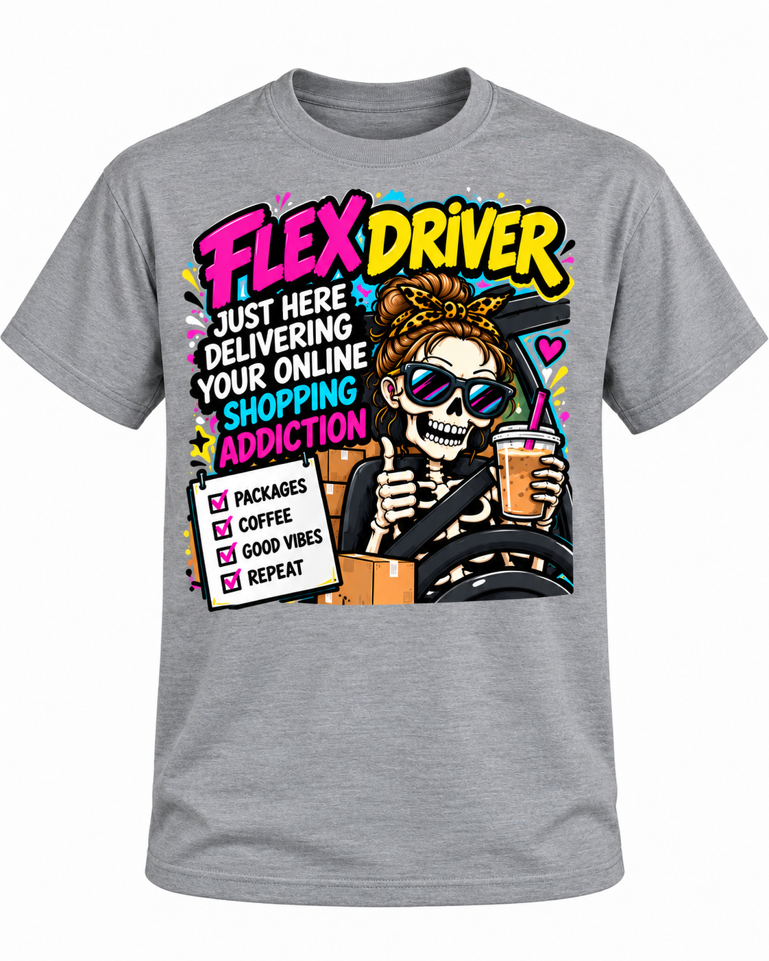 Flex Driver Route Survival – Funny Delivery Driver T-Shirt