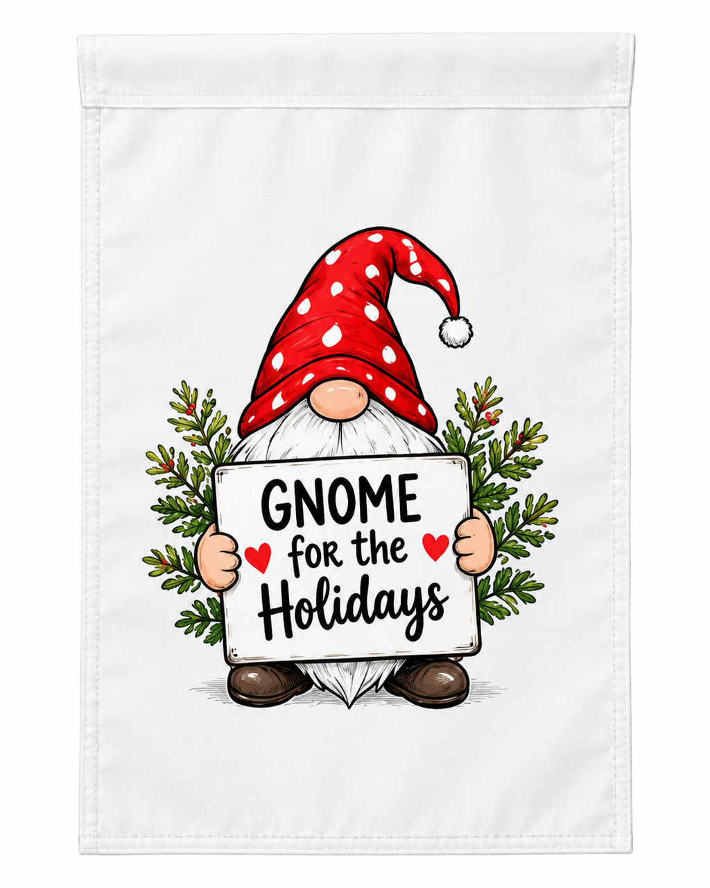 Gnome for the Holidays Christmas Garden Flag