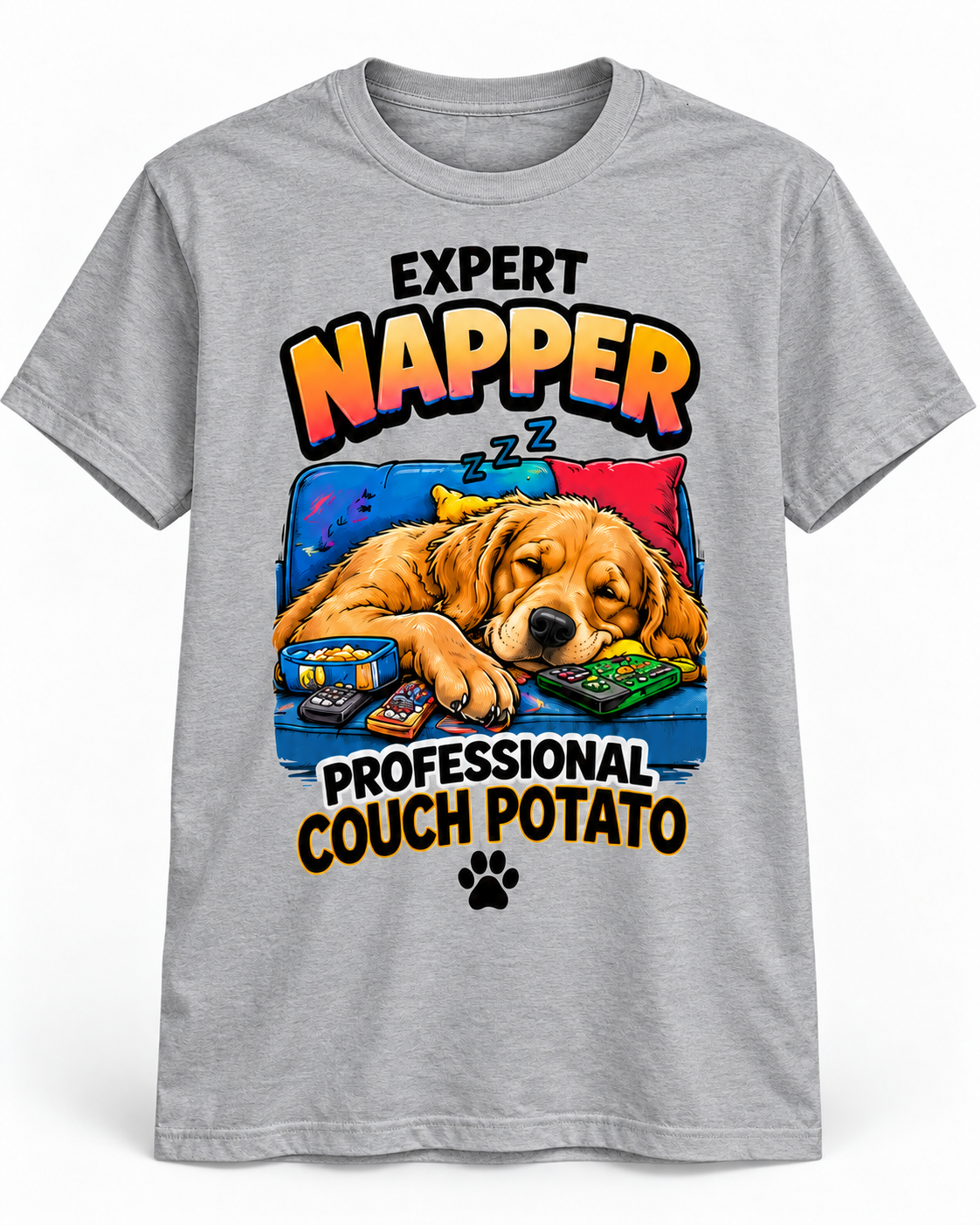 Professional Napper Couch Potato Funny Graphic T-Shirt