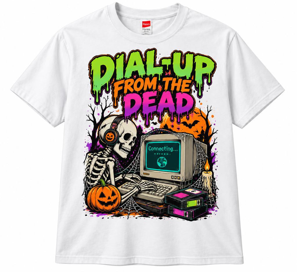 Dial-Up From the Dead Retro Halloween T-Shirt