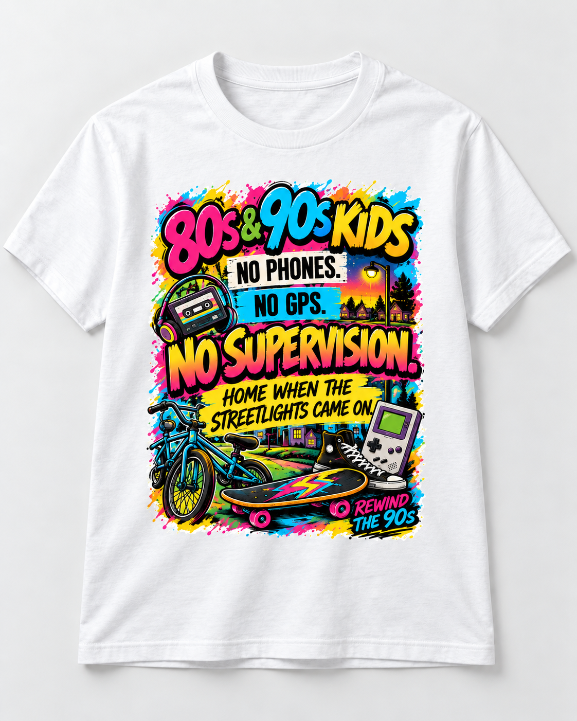 80s & 90s Kids – No Supervision Retro Nostalgia T-Shirt