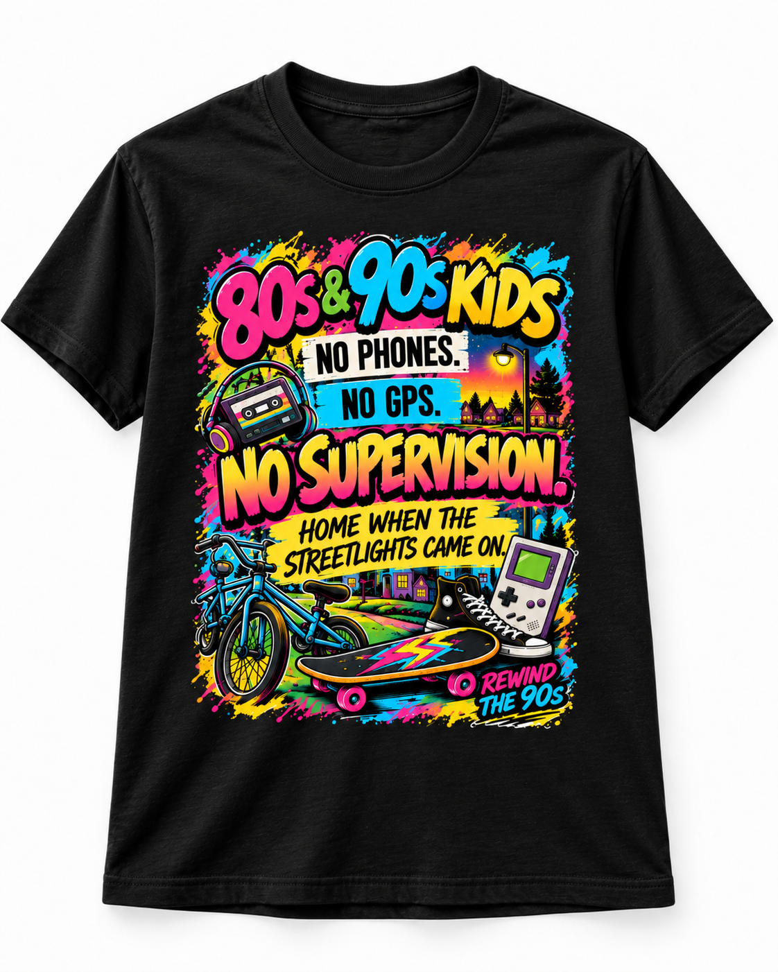 80s & 90s Kids – No Supervision Retro Nostalgia T-Shirt