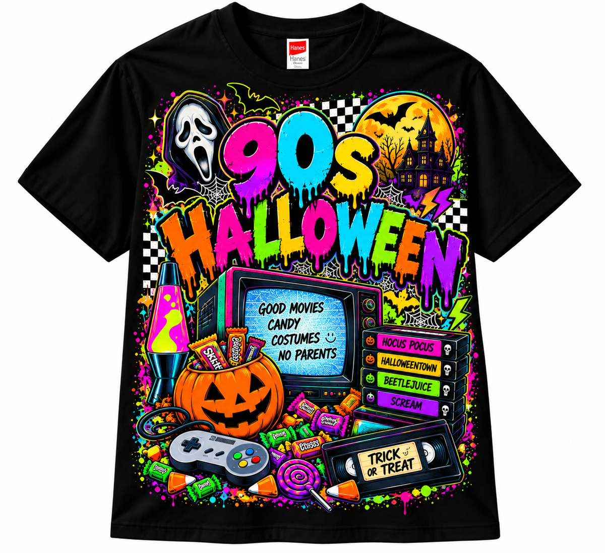 90s Halloween Retro Throwback T-Shirt