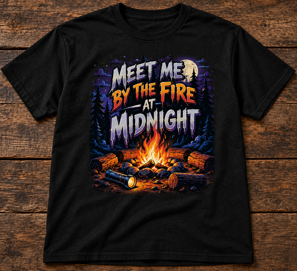 Meet Me by the Fire at Midnight – Retro 90s Horror T-Shirt