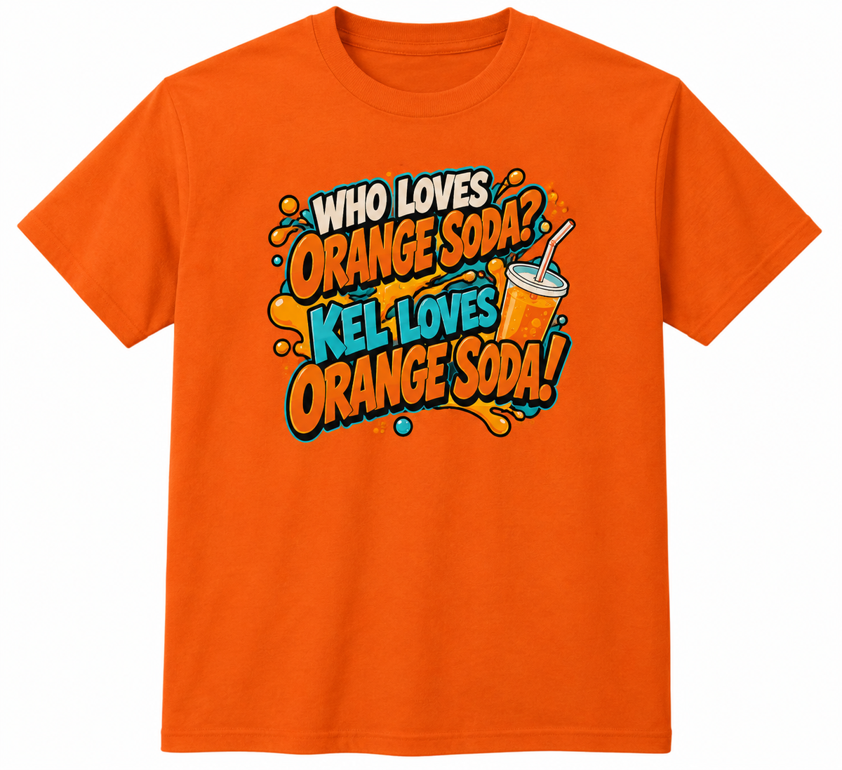 Who Loves Orange Soda? Retro 90s Orange Graphic T-Shirt