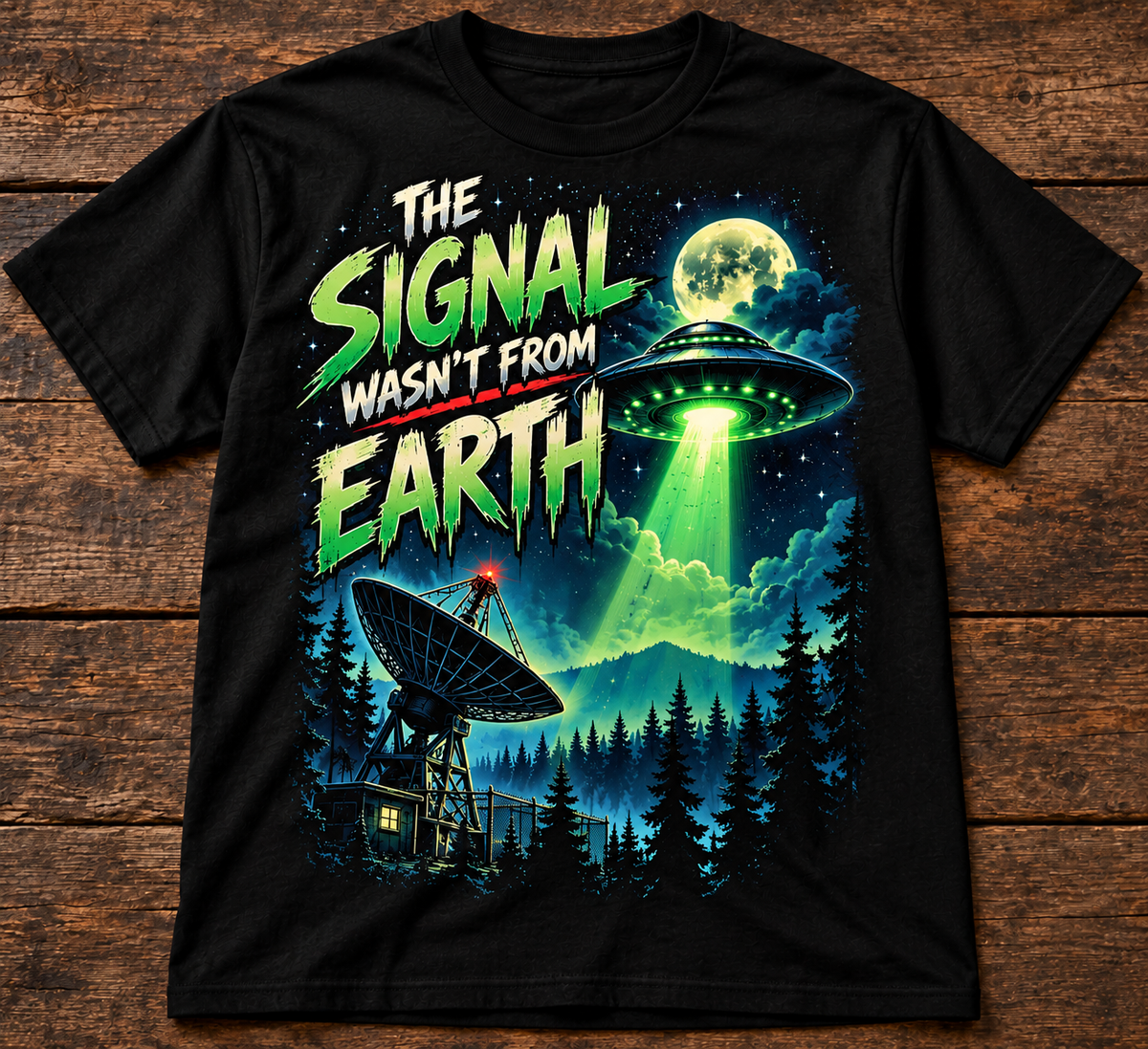 The Signal Wasn’t From Earth – Retro 90s UFO Graphic T-Shirt
