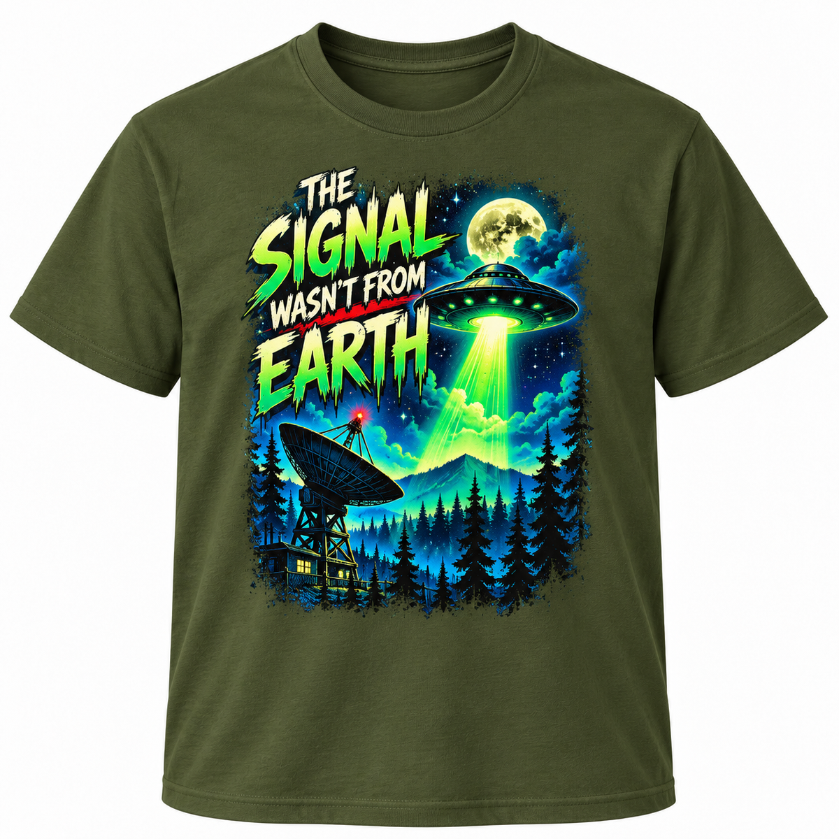The Signal Wasn’t From Earth – Retro 90s UFO Graphic T-Shirt