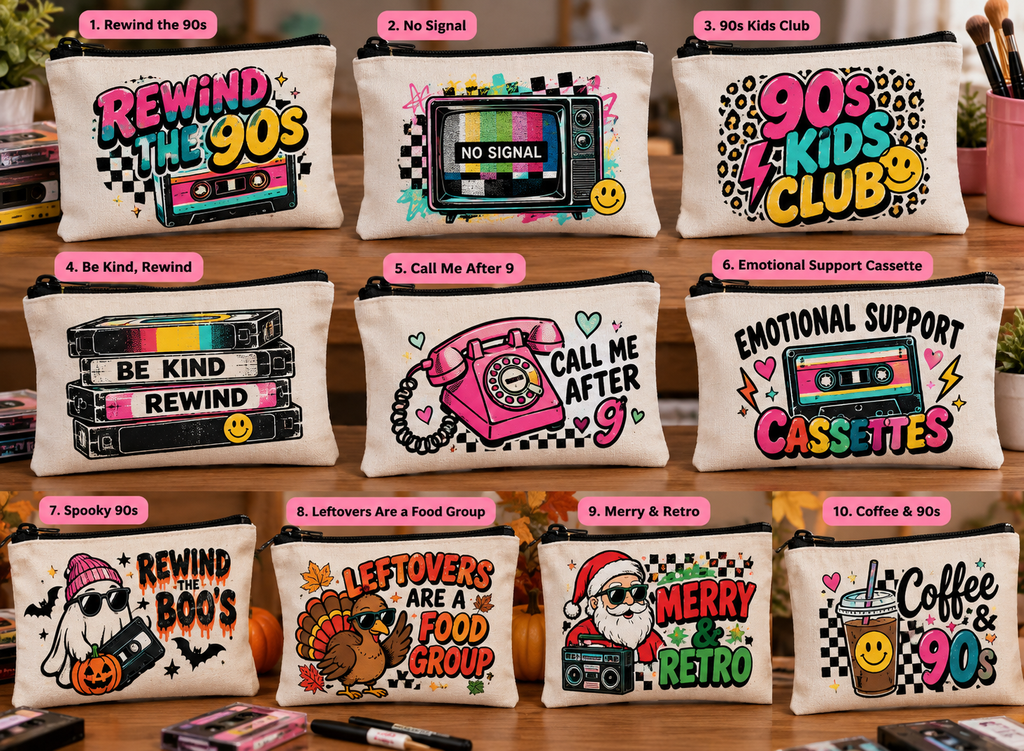 Retro 90s & Seasonal Tote Bag Collection