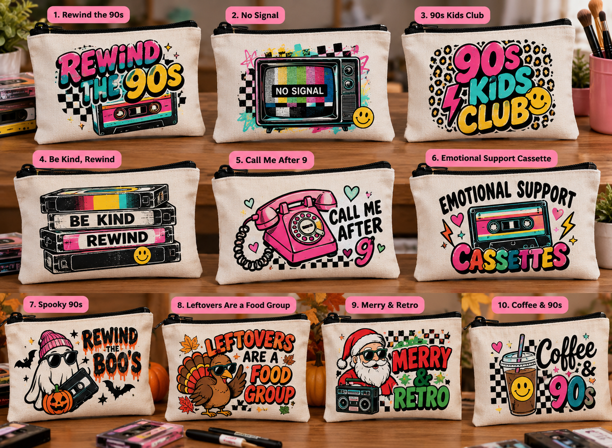 Retro 90s & Seasonal Tote Bag Collection