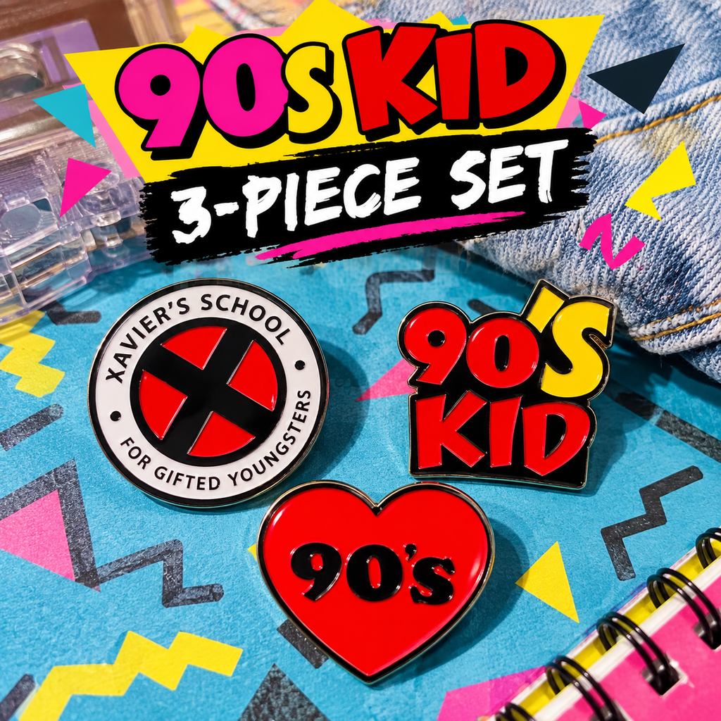 90s Kid Retro Enamel Pin 3-Pack