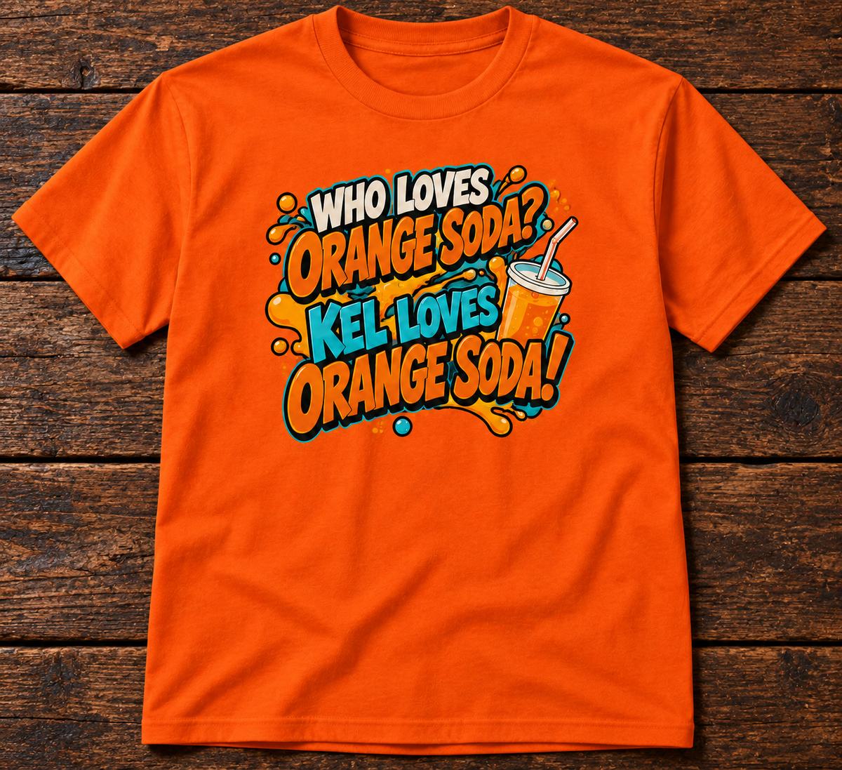 Who Loves Orange Soda? Retro 90s Orange Graphic T-Shirt