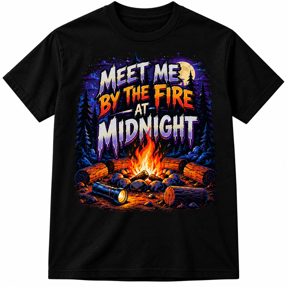 Meet Me by the Fire at Midnight – Retro 90s Horror T-Shirt
