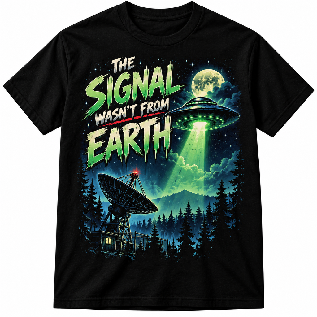 The Signal Wasn’t From Earth – Retro 90s UFO Graphic T-Shirt