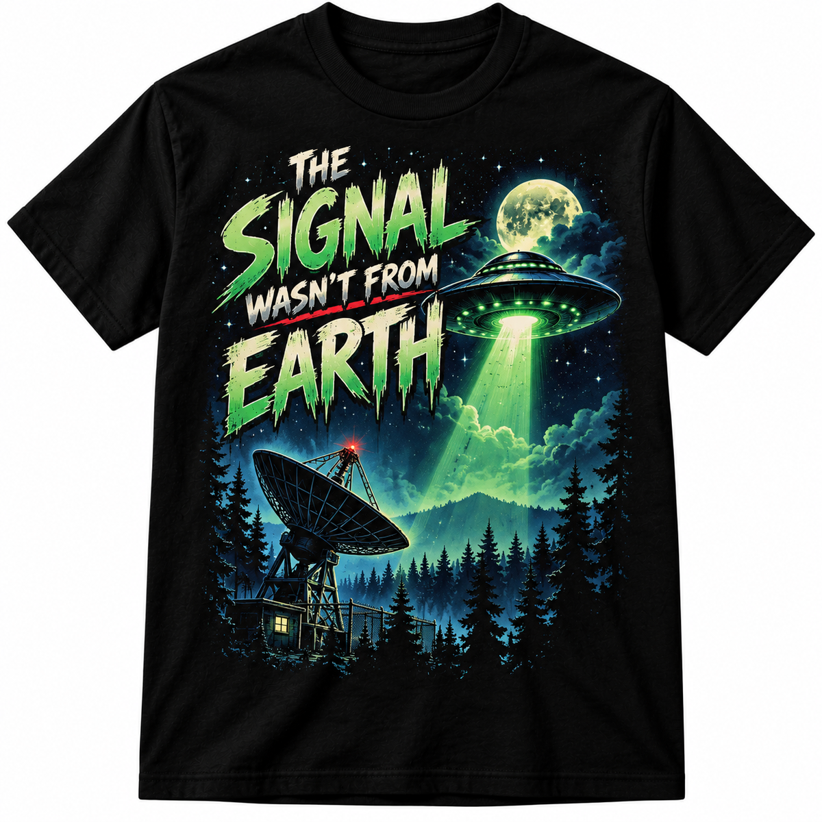 The Signal Wasn’t From Earth – Retro 90s UFO Graphic T-Shirt