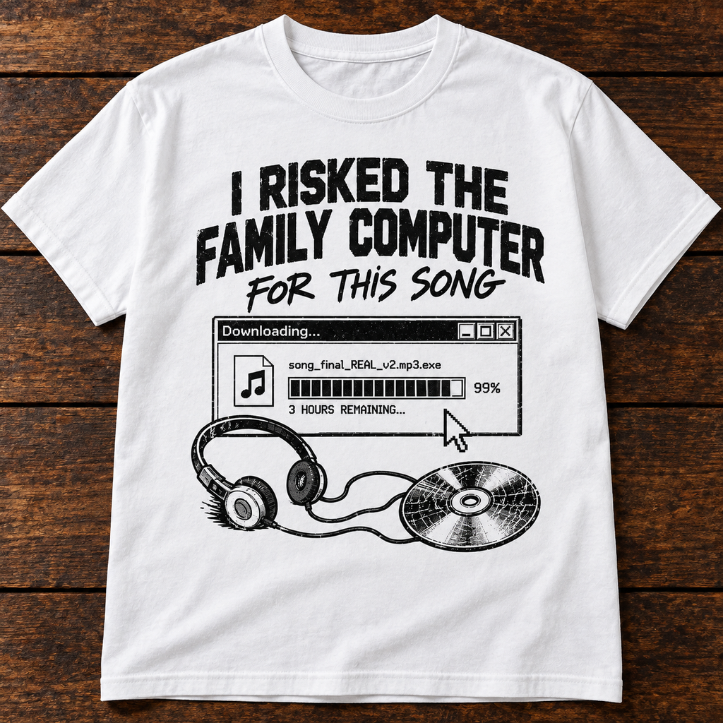 I Risked the Family Computer for This Song – Retro Download T-Shirt