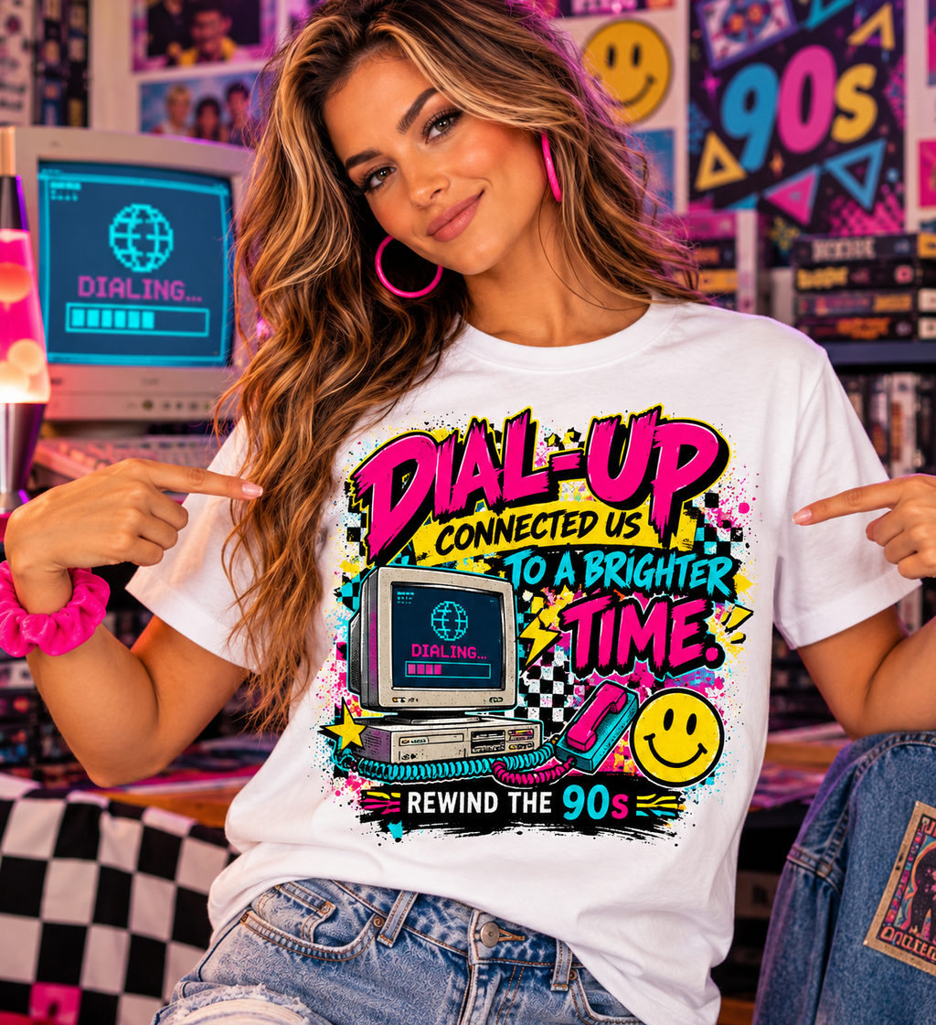 Dial-Up Connected Us to a Brighter Time Retro 90s T-Shirt