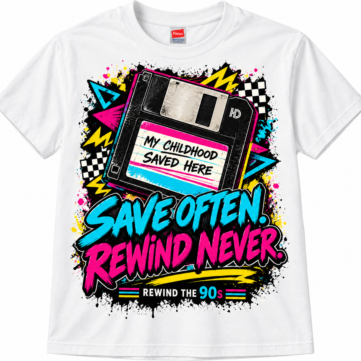 Save Often, Rewind Never Retro 90s T-Shirt