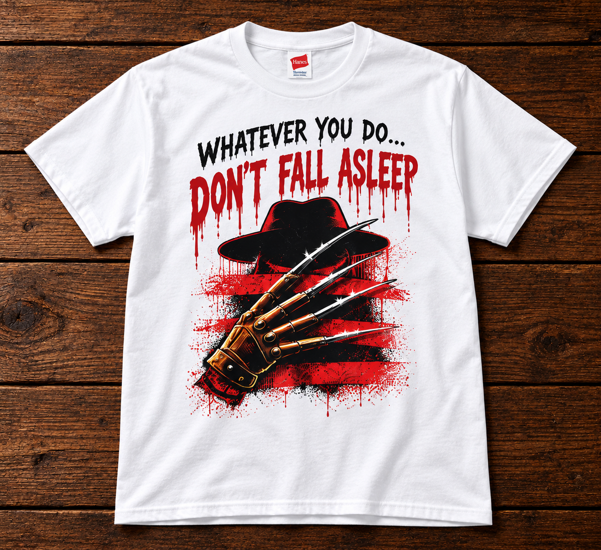 Whatever You Do Don’t Fall Asleep Retro Horror T-Shirt