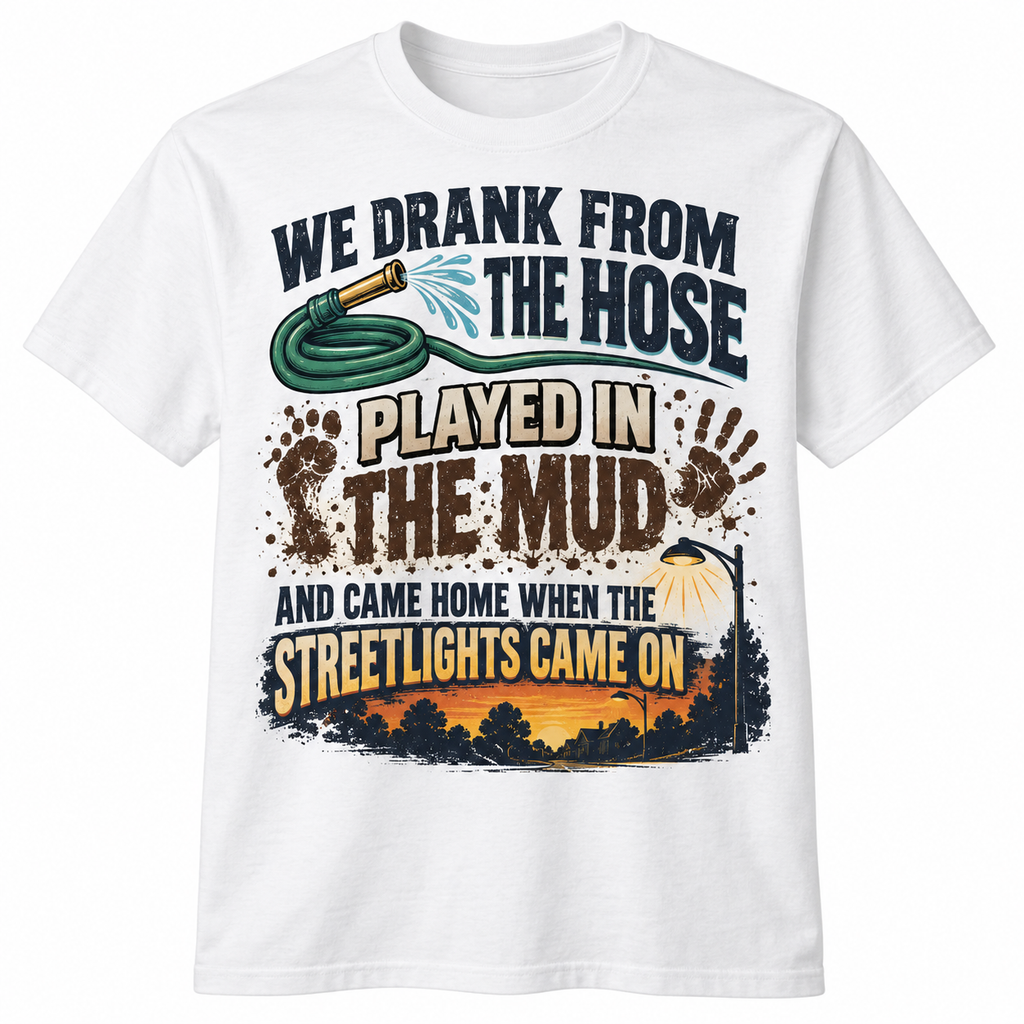 We Drank From the Hose & Ate Mud – 90s Kid T-Shirt