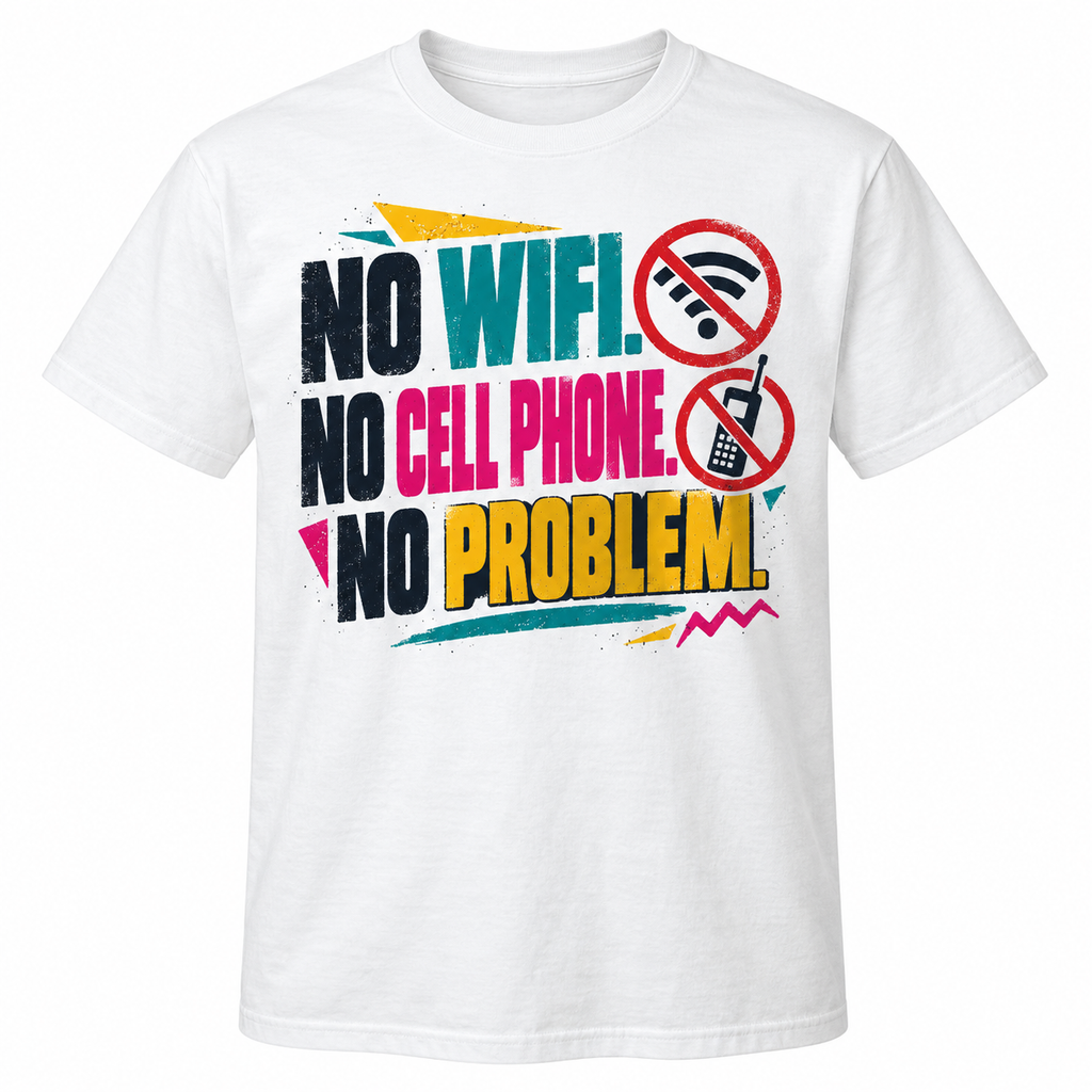 No WiFi, Still Had Friends – 90s Nostalgia T-Shirt