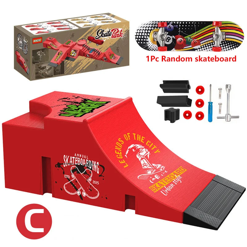 90s Finger Skateboard Park & Ramp Set