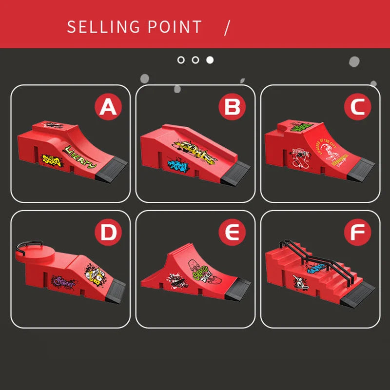 90s Finger Skateboard Park & Ramp Set