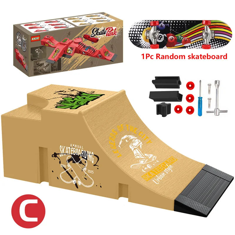 90s Finger Skateboard Park & Ramp Set