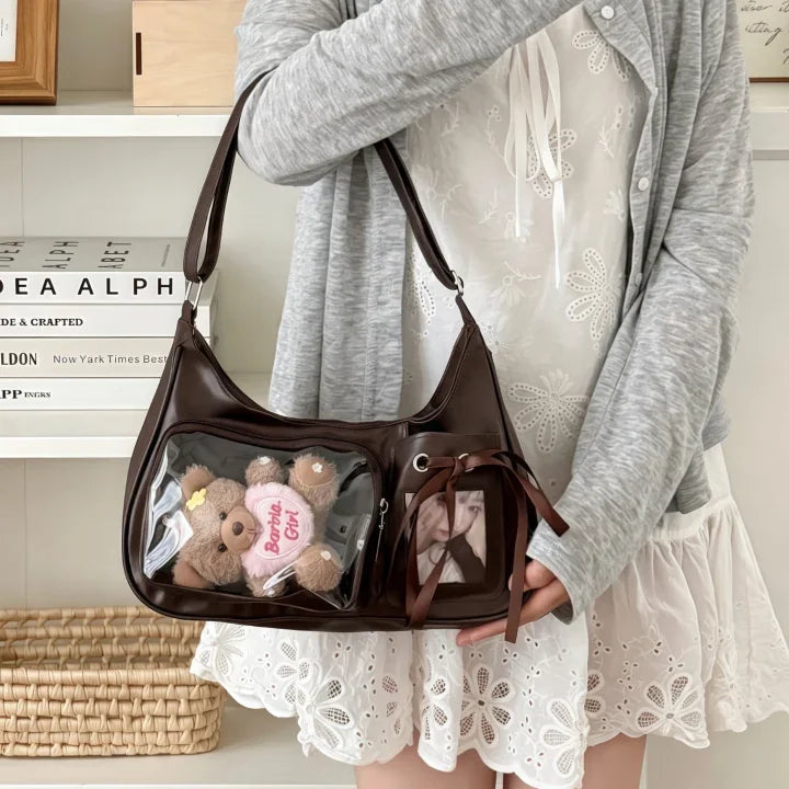 90s Throwback Transparent Shoulder Bag