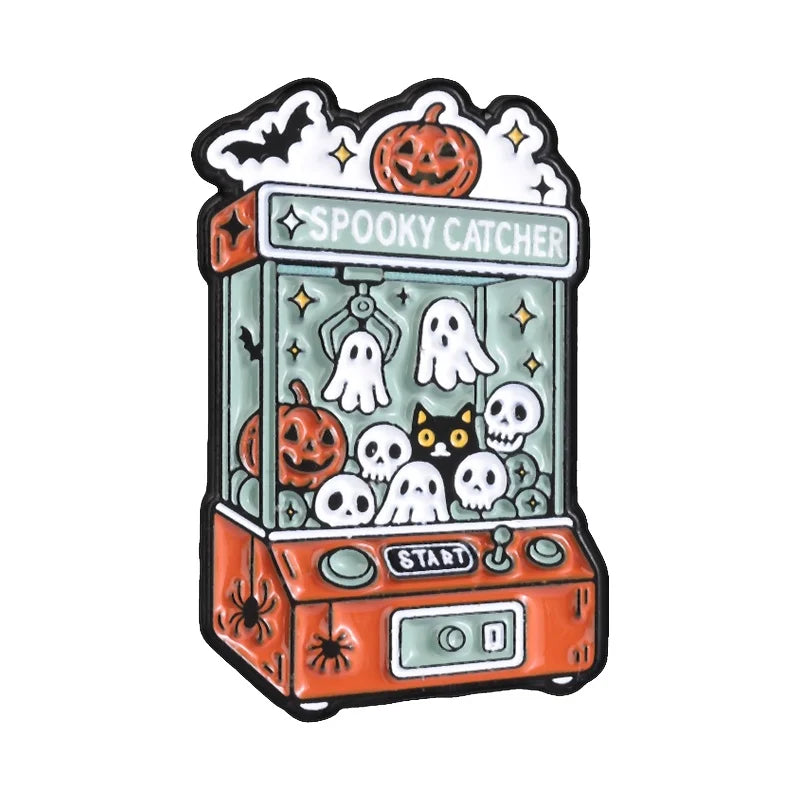 Retro Ghost Claw Machine Pin Set – 3 Piece