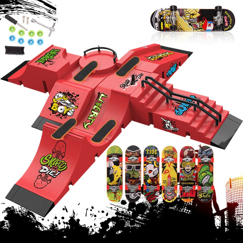 90s Finger Skateboard Park & Ramp Set