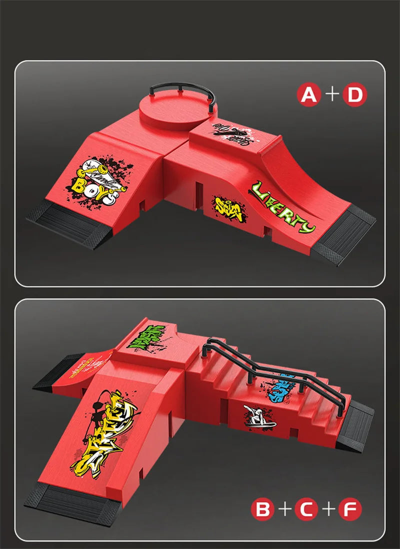 90s Finger Skateboard Park & Ramp Set