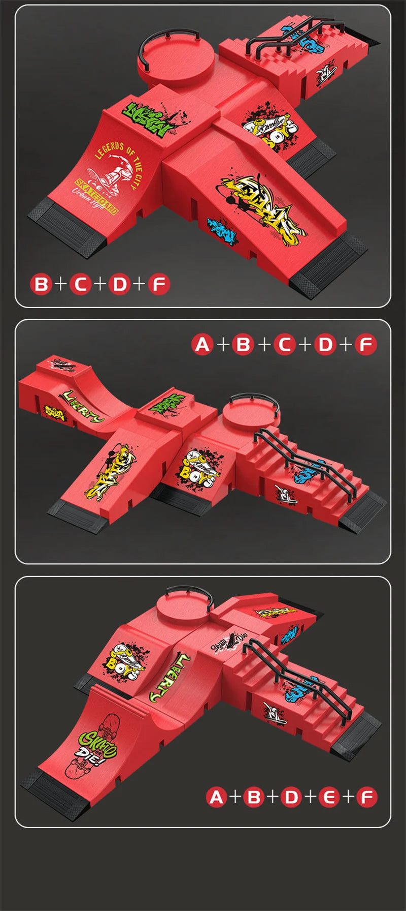 90s Finger Skateboard Park & Ramp Set