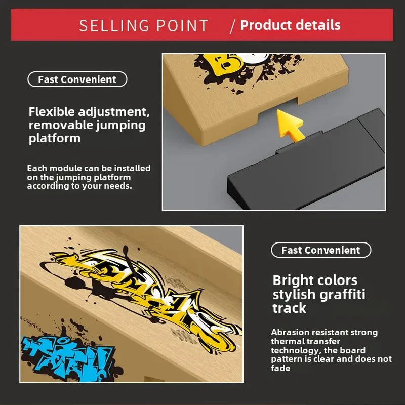 90s Finger Skateboard Park & Ramp Set
